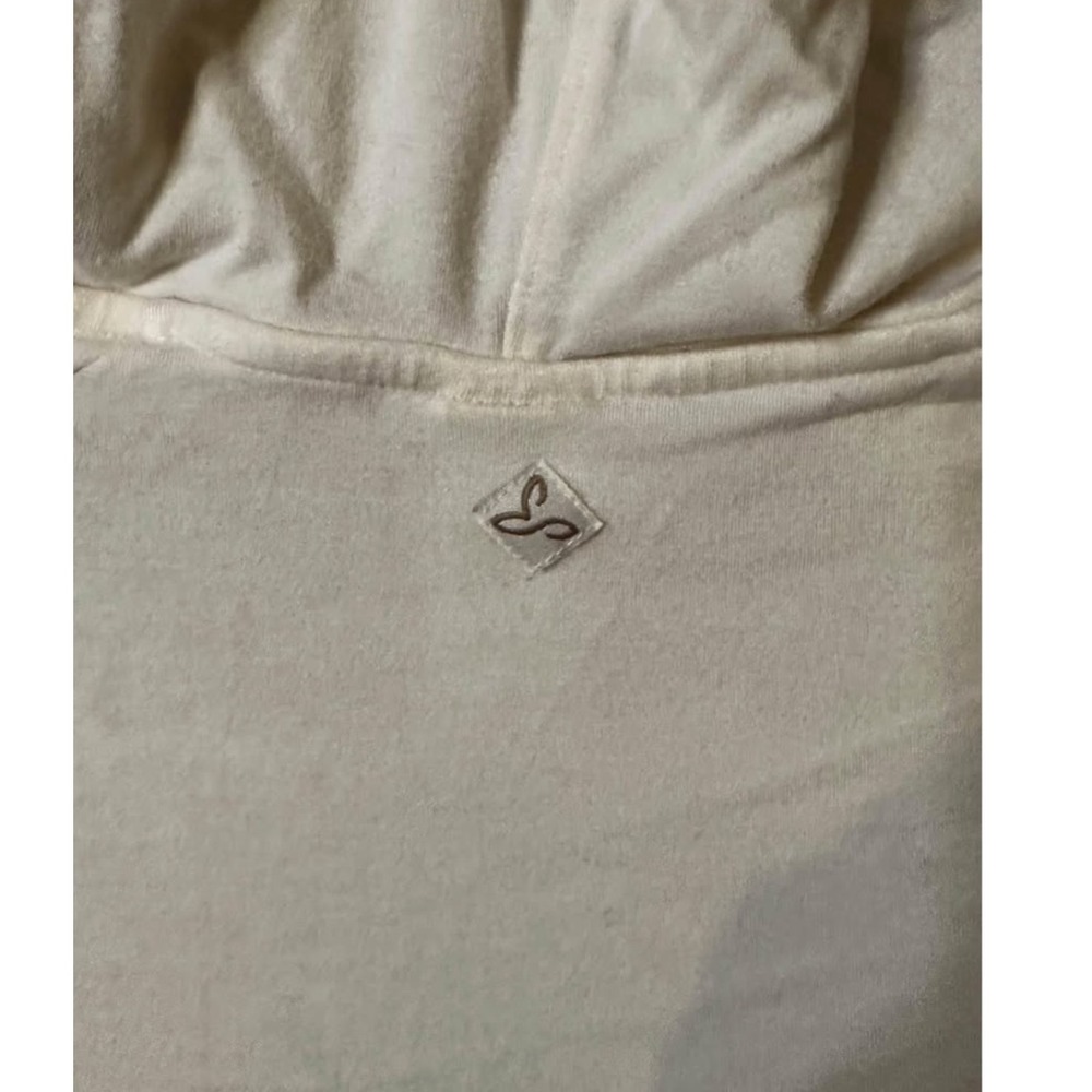 Prana Hoodie Small Cream Mandala Graphic V-Neck Bamboo Rayon Long Sleeve Top - Picture 4 of 6